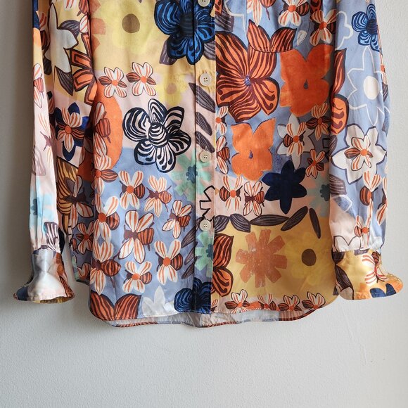 Acne Studios Retro Floral Print Satin Shirt – M (EU 38) - Picture 6 of 14